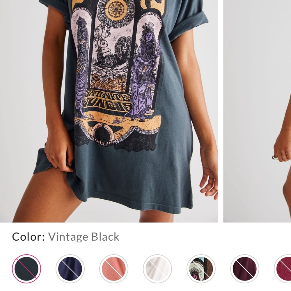 Free People Vintage Black Graphic Tee